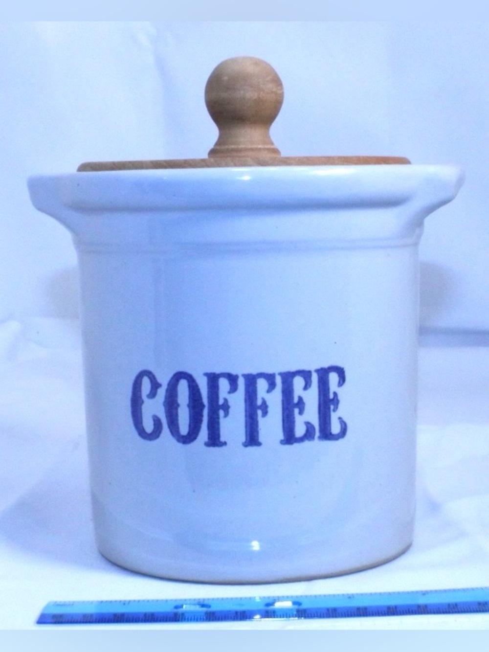 Vintage MCM Monmouth Pottery Coffee Crock USA Americana